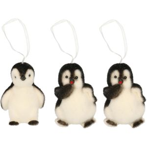 4x Kersthangers figuurtjes pinguin 9 cm - Kersthangers