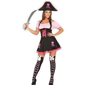 Verkleedjurk piraat zwart/roze - Carnavalsjurken