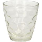 24x Stuks transparante waterglazen/drinkglazen cirkels relief 300 ml van glas - Keuken/servies basics