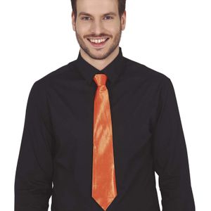 Carnaval verkleed stropdas - oranje - polyester - volwassenen/unisex - Verkleedstropdassen