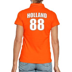 Oranje supporter poloshirt met rugnummer 88 - Holland / Nederland fan shirt voor dames - Feestshirts