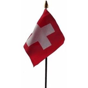 Zwitserland luxe zwaaivlaggetje polyester - zwaaivlaggen