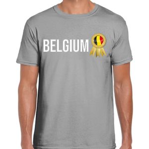 Verkleed T-shirt voor heren - Belgium - grijs - voetbal supporter - themafeest - Belgie - Feestshirts