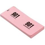Garderobe nummer blokken van papier roze, nummers 1 t/m 1000 - Fopartikelen