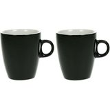 Set van 8x stuks koffie kopjes/bekers zwart 190 ml - Bekers