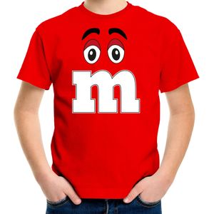 Verkleed t-shirt M voor kinderen - rood - jongen - carnaval/themafeest kostuum - Feestshirts