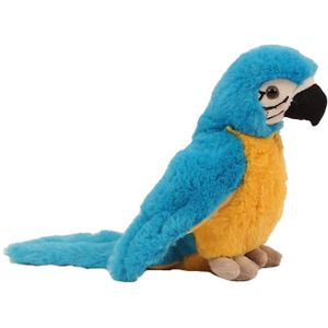 Knuffeldier Papegaai - zachte pluche stof - premium kwaliteit knuffels - blauw - 20 cm - Vogel knuffels