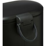 5Five Badkamer/toilet accessoires set - WC-borstel/pedaalemmer 6L- zwart - metaal/polyresin