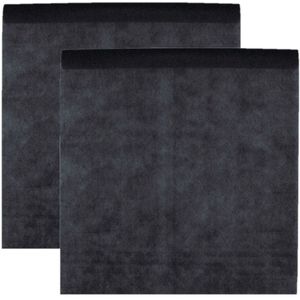 Feest tafelkleed op rol - 2x - zwart - 120 cm x 10 m - non woven polyester - Feesttafelkleden