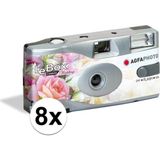 8x Wergwerpcameras/fototoestellen 27 full-colour fotos flits voor bruiloft/huwelijksfeest/vrijgezellenfeest - Wegwerpcameras
