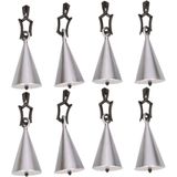 8x Buitentafelkleed gewichten zilveren vormen 5 cm - Tafelkleedgewichten