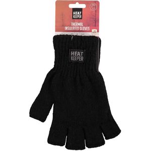 Zwarte vingerloze thermo handschoenen/mofjes voor heren - Handschoenen - volwassenen