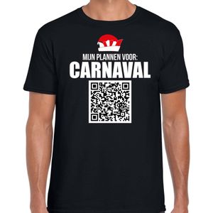 Carnaval QR code plannen voor carnaval / Brabant feest t-shirt heren zwart - Carnaval shirts - Feestshirts