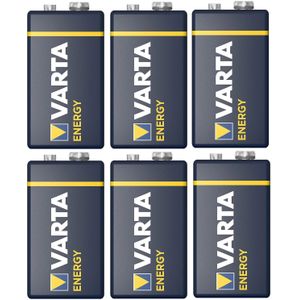 Varta Energy Alkaline batterij - 6x - 9V - blokbatterij - LR61 - batterij 9v blok
