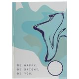 5x stuks luxe schrift A4 formaat blauw//wit be happy harde kaft - Schriften