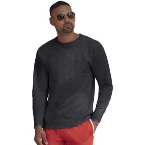 Longsleeves basic t-shirts donkergrijs voor mannen - T-shirts
