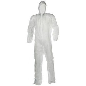 3x Witte wegwerp overalls met capuchon one size - Wegwerpoveralls