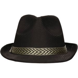 Gangster Maffia verkleed hoed zwart  - Verkleedhoofddeksels
