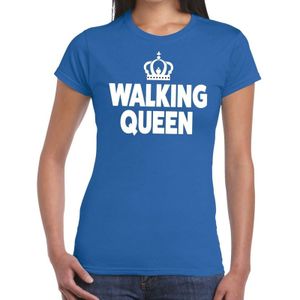 Avondvierdaagse shirt Walking Queen blauw voor dames - Feestshirts