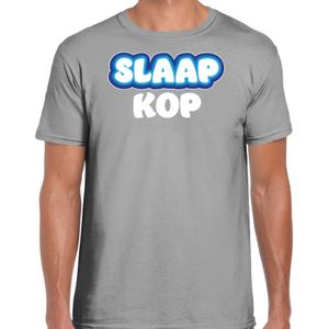 Verkleed T-shirt voor heren - slaapkop - grijs - carnaval/foute party - Feestshirts