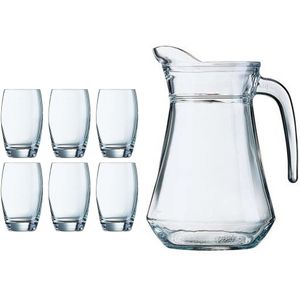 Arcoroc - Waterglazen Salto set 6x stuks 350ml en schenkkan 1.3 liter