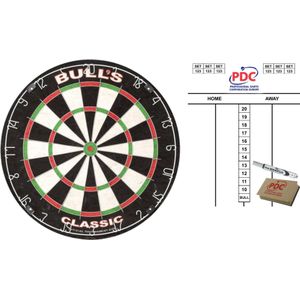 Dartbord Bulls The Classic 45 cm met scorebord met marker en wisser 45x30 cm - Dartborden