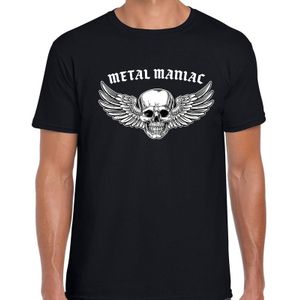Metal Maniac fashion t-shirt rock / punker zwart voor heren - Feestshirts