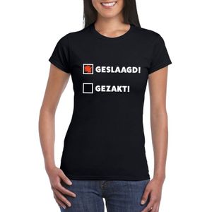 Geslaagd/ gezakt t-shirt zwart dames - Feestshirts