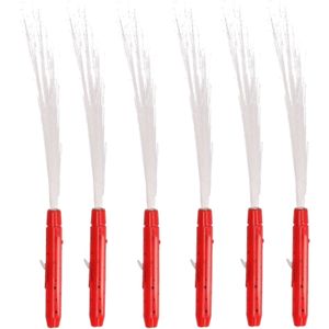 Set van 10x stuks fiber sprieten stick met rood LED licht - Discolampen