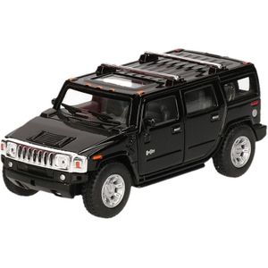 Miniatuur model auto Hummer H2 SUV zwart 12,5 cm - Speelgoed auto's