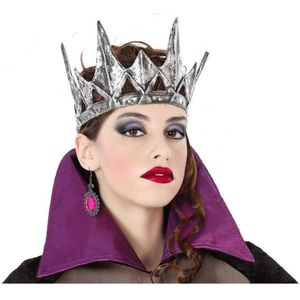 Halloween/horror verkleed kroon - dark queen/princess - kunststof - dames/meisjes - Verkleedhoofddeksels