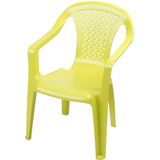 Kinderstoelen 4x met tafeltje set - buiten/binnen - groen - kunststof - Kinderstoelen