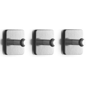 Whiteboard/koelkast magneten met haakjes - 3x - vierkant - 2,5 cm - Magneten