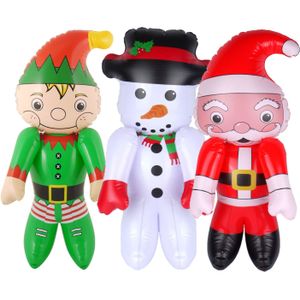 Decoratie figuren opblaasbaar -3x st -kerstman,sneeuwpop,kerstelf-65 cm - opblaas figuur - Opblaasfiguren