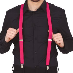 Carnaval verkleed bretels - neon roze - volwassenen - verkleed accessoires - Verkleedbretels
