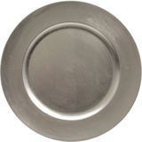 10x stuks diner borden/onderborden zilver glimmend 33 cm - Onderborden