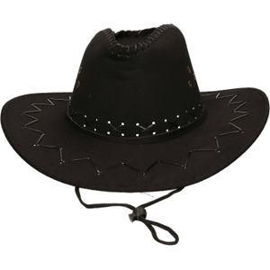 Carnaval verkleed Cowboy hoed Dallas - zwart - voor volwassenen - Western thema - Verkleedhoofddeksels