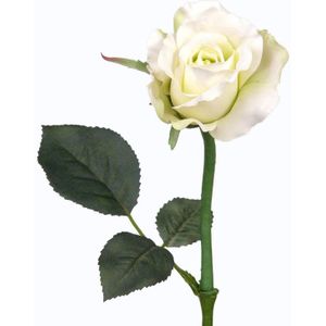 Kunstbloemen roos/rozen Alicia parel wit 30 cm - Kunstbloemen
