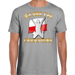 Verkleed T-shirt voor heren - Polen - grijs - voetbal supporter - themafeest - Feestshirts