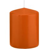 1x Oranje cilinderkaarsen/stompkaarsen 6 x 8 cm 29 branduren - Geurloze kaarsen oranje - Woondecoraties