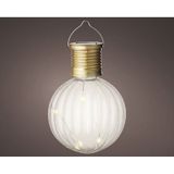 8x Buiten LED lampion solar verlichting 11 cm - Lampionnen