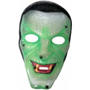 Plastic groene heks masker transparant - Verkleedmaskers