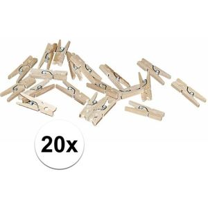 Miniknijpers naturel 20 stuks - Hobbydecoratieobject