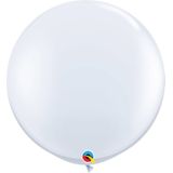 8x stuks qualatex witte mega ballon 90 cm - Ballonnen