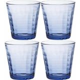 4x Drinkglazen/waterglazen blauw Prisme hardglas 27,5 cl - Drinkglazen