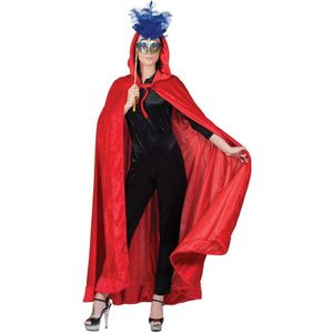 Funny Fashion Halloween verkleed cape met kap - rood - Carnaval kostuum/kleding - Carnavalskostuums