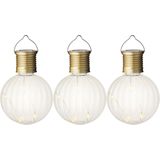 3x stuks solar led hanglamp - zonne-energie - kunststof - warm wit - Buitenverlichting