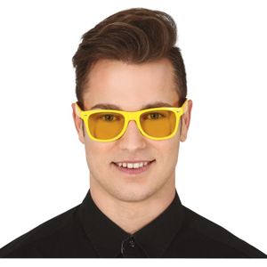 Carnaval/verkleed party bril - geel - volwassenen - Voor bij een verkleedkleding kostuum - Verkleedbrillen
