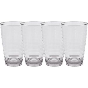 Camping drinkglazen - 6x - kunststof - transparant - onbreekbaar -  400 ml - Drinkglazen