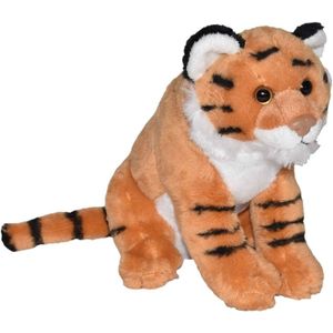 Knuffel tijger bruin met geluid 20 cm knuffels kopen - Knuffeldier